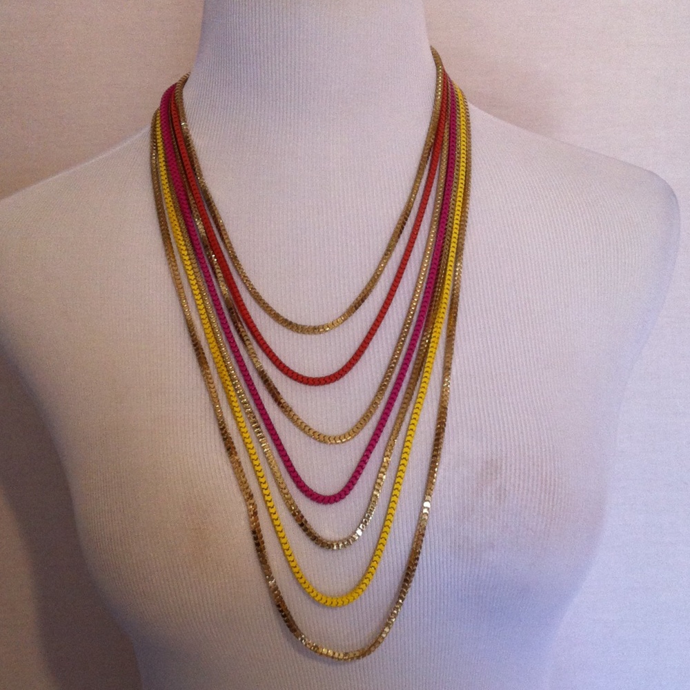 Multi-colored Multi-length Chain necklace